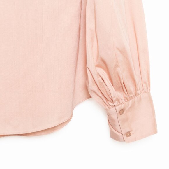 Rebecca Taylor Blush Pink Tencel Drawstring Long Sleeve Blouse - Sz 12 - Picture 7 of 10